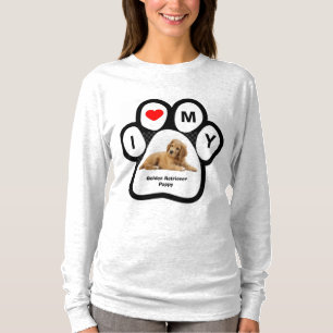 私はゴールデンレトリバーの子犬Tシャツが大好き Tシャツ