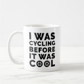 私はサイクリングだったカッコいい コーヒーマグカップ (左)