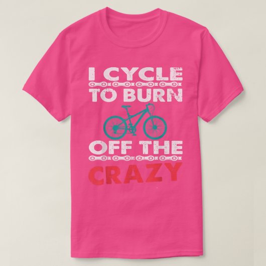 私はサイクルを燃やし熱狂するバイクもしくは自転車に乗る人 Tシャツ (デザイン正面)