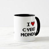 私はサイバー月曜日クリスマスショッピングコーヒーマグが大好き マグカップ (正面右)