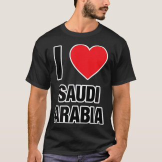 私はサウジアラビアを愛し、赤い愛の国Tハート Tシャツ