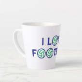 私はサッカーが大好きだ カフェラテマグ (左アングル)