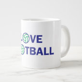 私はサッカーが大好きだ ジャンボコーヒーマグカップ (正面右)