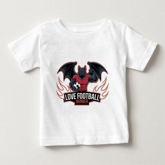 私はサッカーが大好きだ ベビーTシャツ (正面)