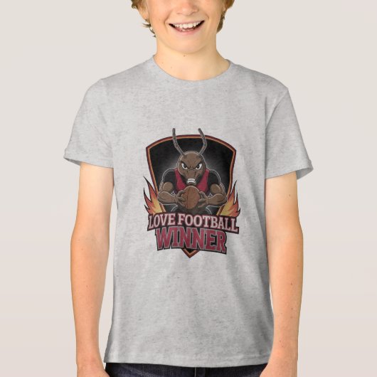 私はサッカーが大好きです トライブレンドTシャツ (正面)