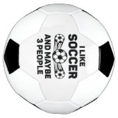 私はサッカーが好きで、3人くらいかな サッカーボール (回転)