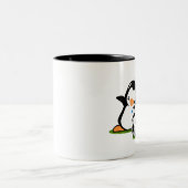 私はサッカーのマグを好みます ツートーンマグカップ (中央)