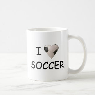私はサッカーのマグを愛します コーヒーマグカップ