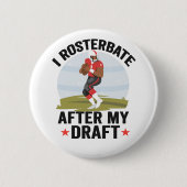 私はサッカーの後に荷車を引くファンタジーおもしろいを負う 缶バッジ (正面)