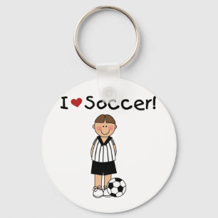 私はサッカーのTシャツおよびギフトを愛します キーホルダー