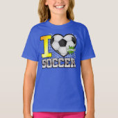 私はサッカーのTシャツが大好きです Tシャツ (正面)