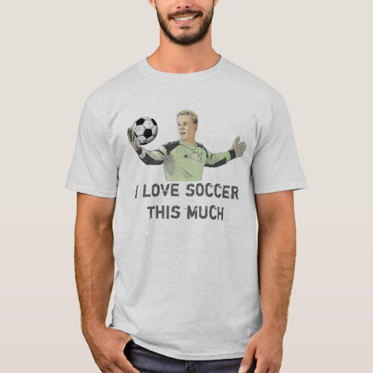 私はサッカーをこの多くの2愛します Tシャツ (正面)