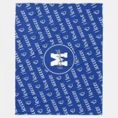私はサッカータイポグラフィのパターンANY色が大好き フリースブランケット (正面)
