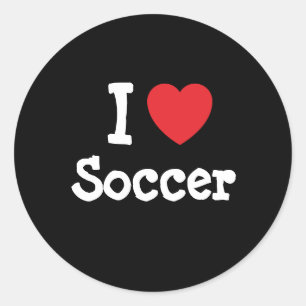 私はサッカーハートがカスタム大好きパーソナライズされた ラウンドシール