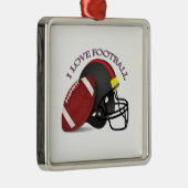 私はサッカーモダントレンディーが大好き メタルオーナメント (右)