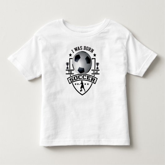 私はサッカー生まれに行き遊た。 トドラーTシャツ (正面)