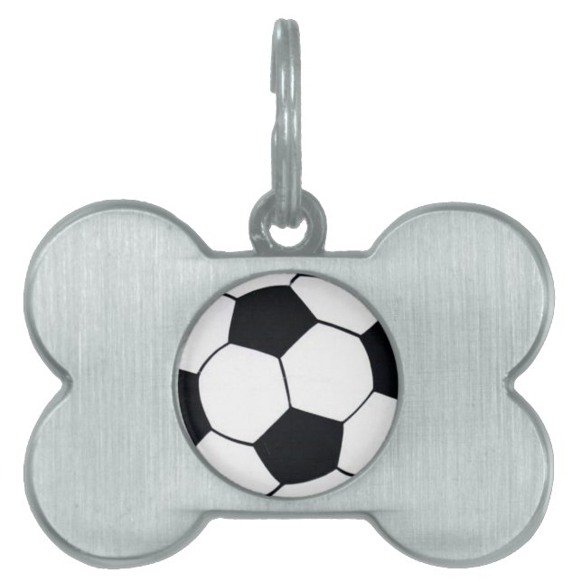 私はサッカー（サッカー）の試合のハートが大好き：私は愛 ペットネームタグ (正面)