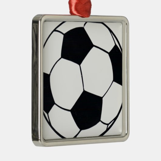 私はサッカー(サッカー)の試合のハートが大好き:私は愛 メタルオーナメント (右)