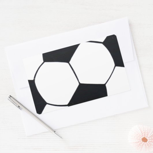 私はサッカー(サッカー)の試合のハートが大好き:私は愛 長方形シール (封筒)