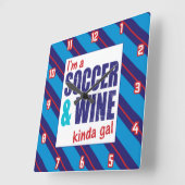 私はサッカー&ワインキンダギャル時計 スクエア壁時計 (傾斜)