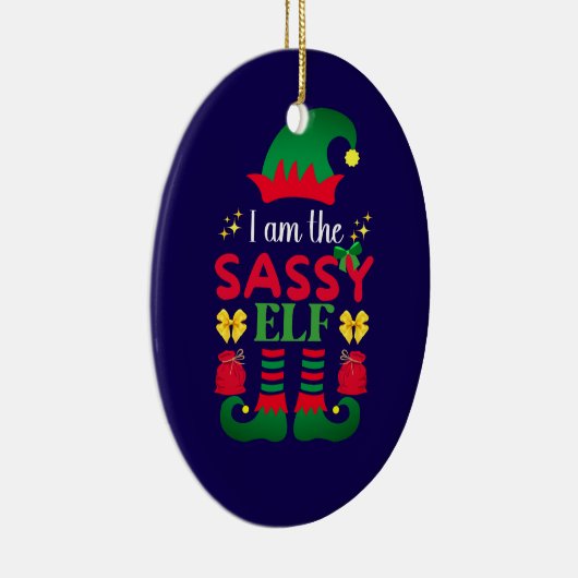 私はサッシー小妖精や小人 セラミックオーナメント (右)