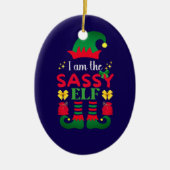 私はサッシー小妖精や小人 セラミックオーナメント (正面)