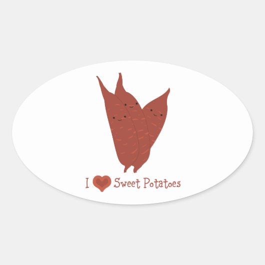 私はサツマイモハート 楕円形シール (正面)