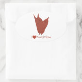 私はサツマイモハート 楕円形シール (バッグ)