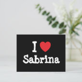 私はサブリナハートTシャツが大好き ポストカード (スタンド正面)