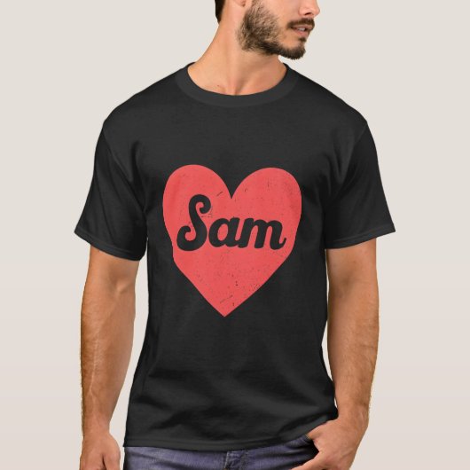 私はサムのファーストネームと彼はサムを愛している Tシャツ (正面)