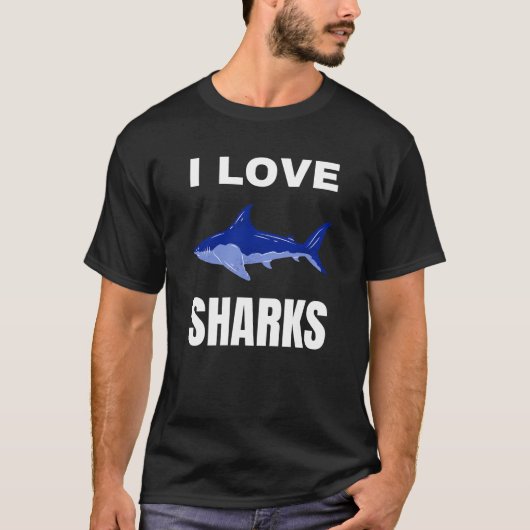 私はサメが大好き Tシャツ (正面)