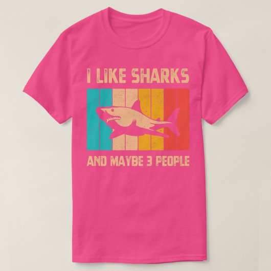 私はサメが好きで、恐らく3人の海洋生物学Vi Tシャツ (デザイン正面)