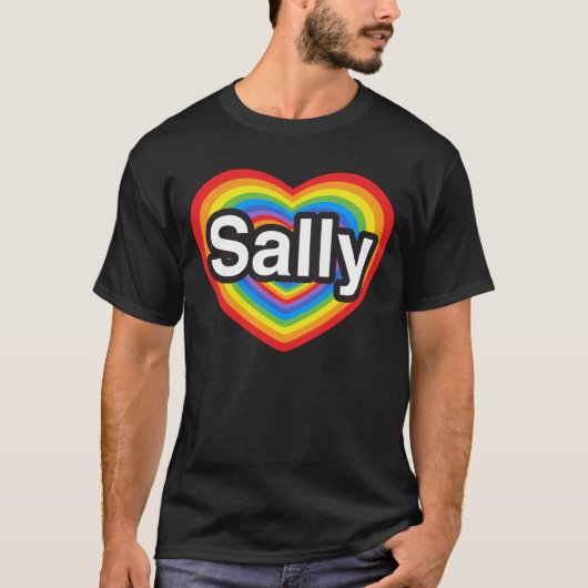 私はサリーを愛します。 私はサリー愛します。 ハート Tシャツ (正面)