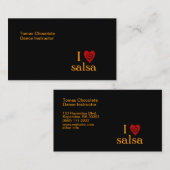 私はサルサの渦巻のハートのラテン系の踊りのカスタムを愛します 名刺 (正面/裏面)