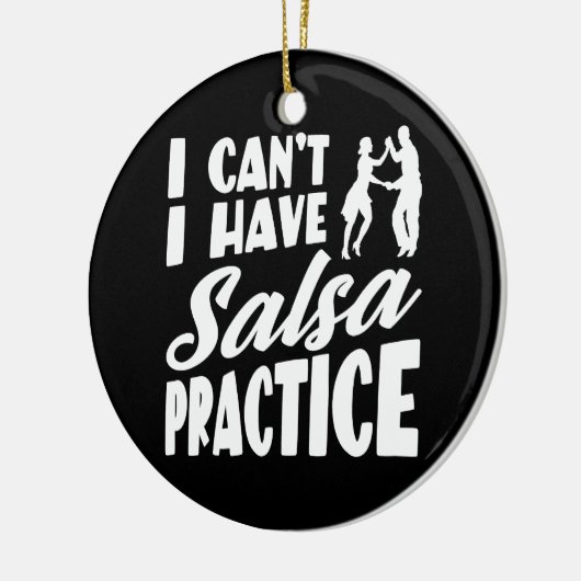 私はサルサの練習をラテンのダンスのサルサを持っている事が出来ない セラミックオーナメント (左)