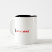 私はサルミアッキが好き ツートーンマグカップ (正面左)