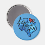 私はサンアントニオテキサス州 マグネット (正面/裏面)