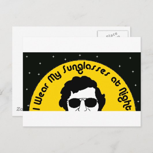 私はサングラスを衣服で夜 ポストカード (正面/裏面)