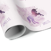 私はサンタおよびユニコーンのクリスマスの銀河系で信じます ラッピングペーパー (ロールコーナー)