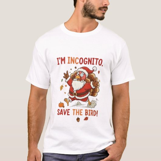 私はサンタさんだから食べないで Tシャツ (正面)