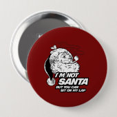 私はサンタではないですしかし私のラップで置かれることができます 缶バッジ (正面&裏面)