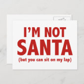 私はサンタではない(しかし、あなたは私の膝の上に座ることができる) シーズンポストカード (正面/裏面)