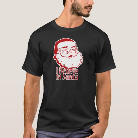 私はサンタで信じます Tシャツ (正面)
