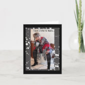 私はサンタに新しいバースデースーツの手紙を送った カード (正面)