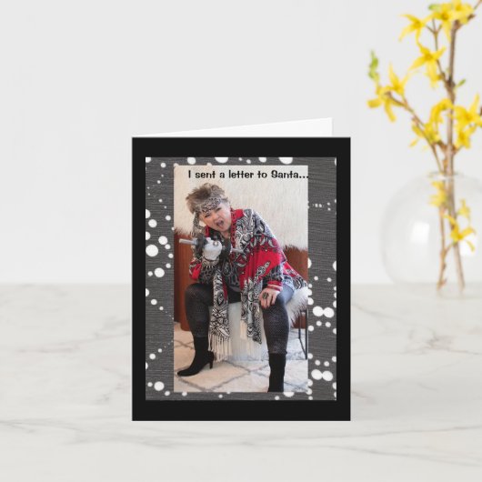 私はサンタに新しいバースデースーツの手紙を送った カード (黄色い花)