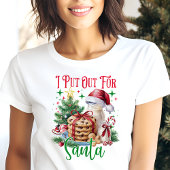私はサンタのクリスマスに出おもしろいかけた トライブレンドＴシャツ