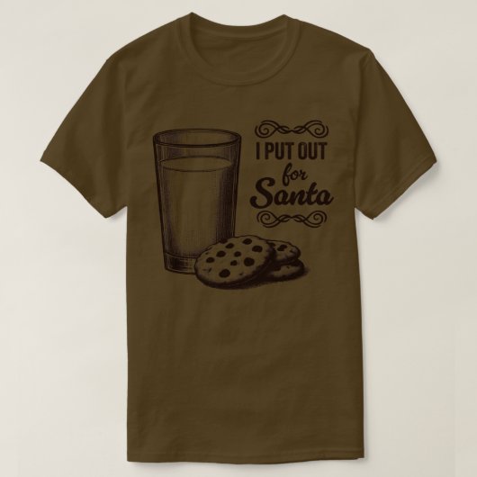 私はサンタのクリスマスに出おもしろいかけた Tシャツ (デザイン正面)