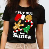 私はサンタのクリスマスに出おもしろいかけた Tシャツ