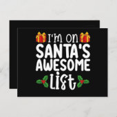 私はサンタの素敵なクリスマス素晴らしのリストにいけないる ポストカード (正面/裏面)