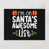 私はサンタの素敵なクリスマス素晴らしのリストにいけないる ポストカード (正面)